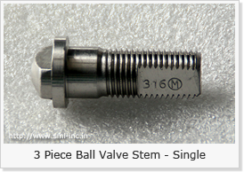 3 Piece Ball Valve Stem - Single